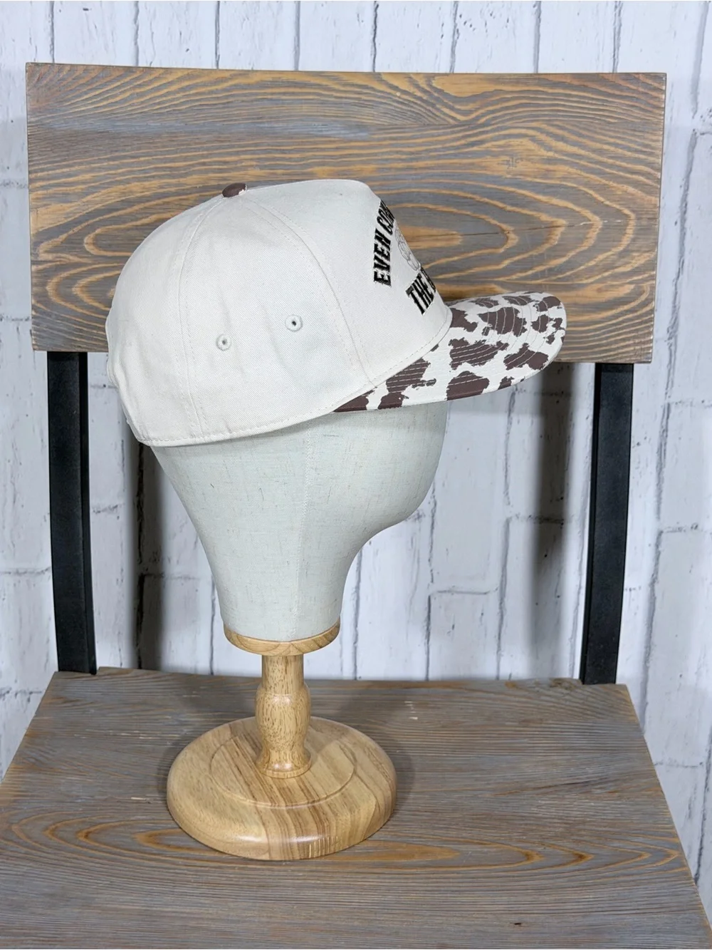 🤠 Anthropologie Even Cowgirls Get the Blues Cow Print Hat NWT
